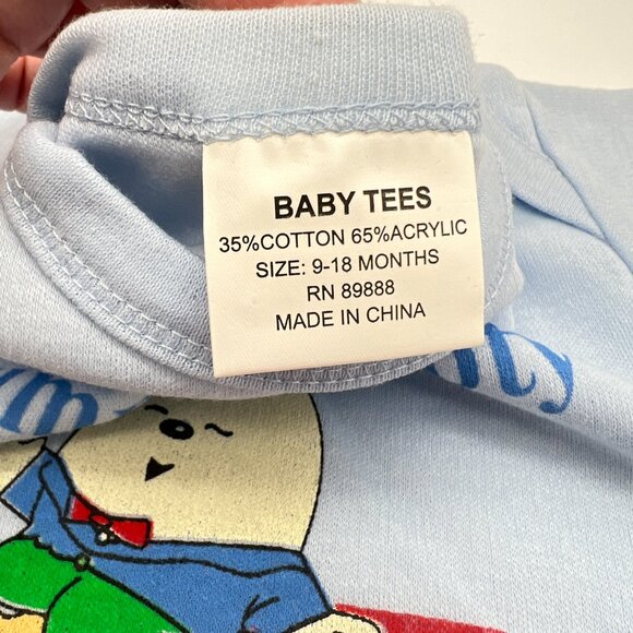 Humpty Dumpty Baby T Shirt Baby Blue by Mother Goose 9 to 18 months NEW - Picture 4 of 7